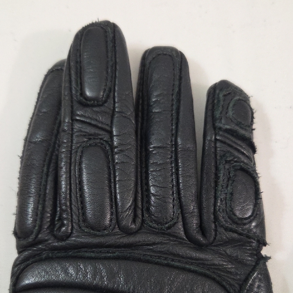 OLYMPIA Black Motorcycle Leather Gloves - Picture 8 of 15